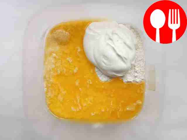 To knead the dough, mix butter, sour cream and...