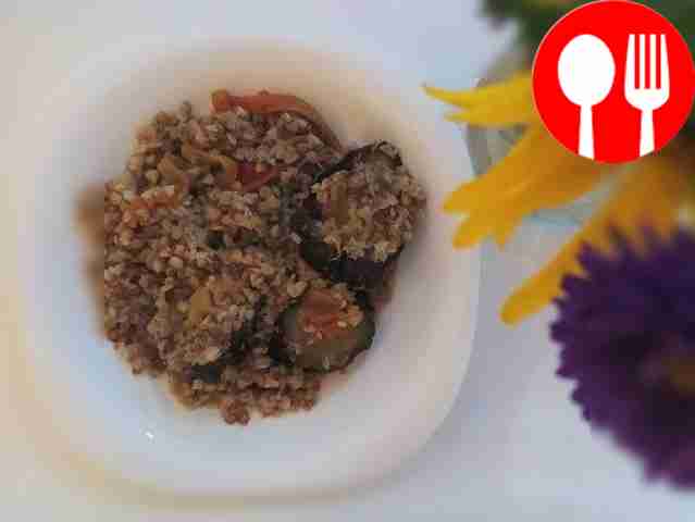 Buckwheat porridge with rabbit and vegetables