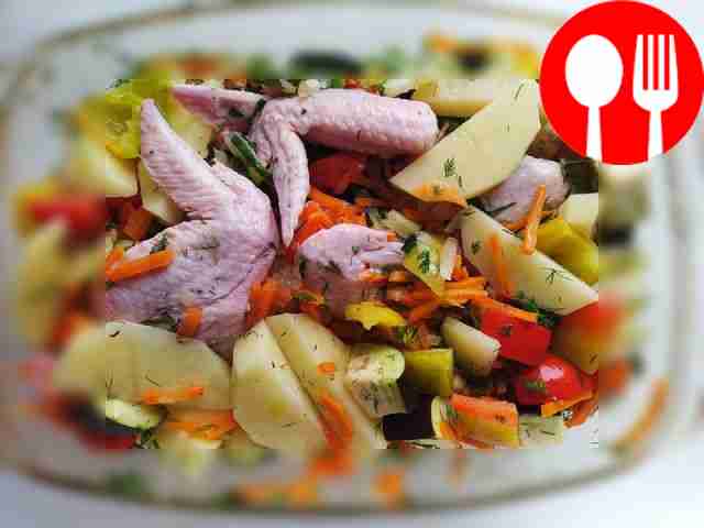 Mix all ingredients in a baking dish greased...