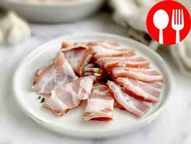 Delicious lard marinated in horseradish