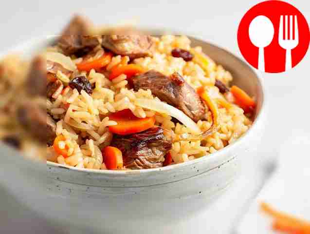 Сытный узбекский плов в казане