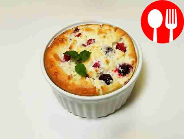 Творожное суфле с брусникой