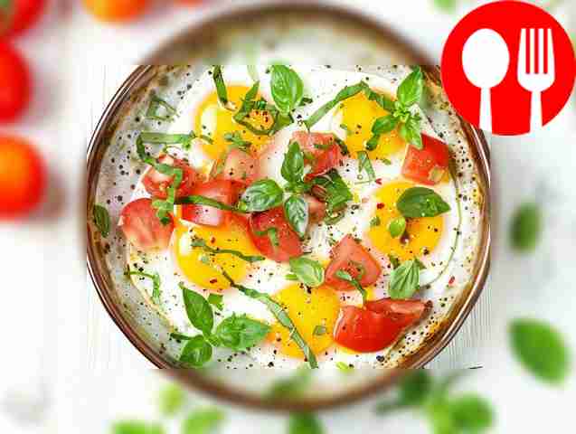 Fiery fried egg with red hot pepper