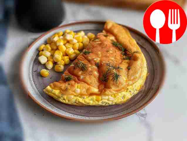 Omelette with corn