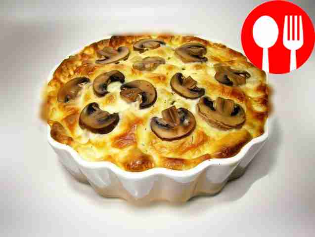 Appetizing creamy mushroom soufflé