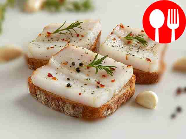 Бутербродное сало с чесноком и специями в пергаменте Sandwich lard with garlic and spices in parchment