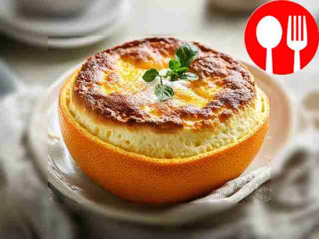 Airy soufflé in orange