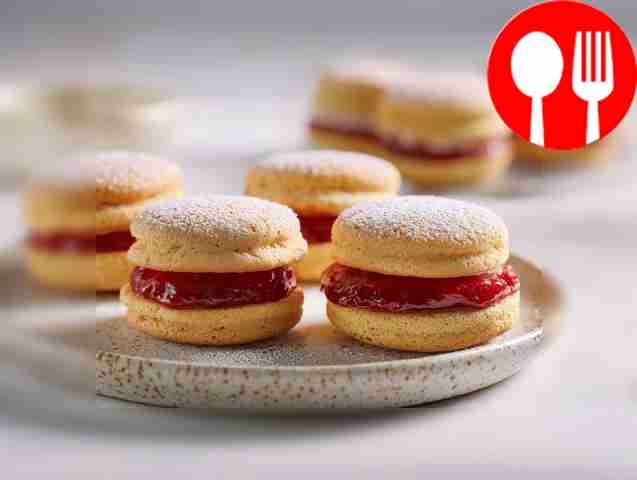 Simple soufflé in cookies with jam