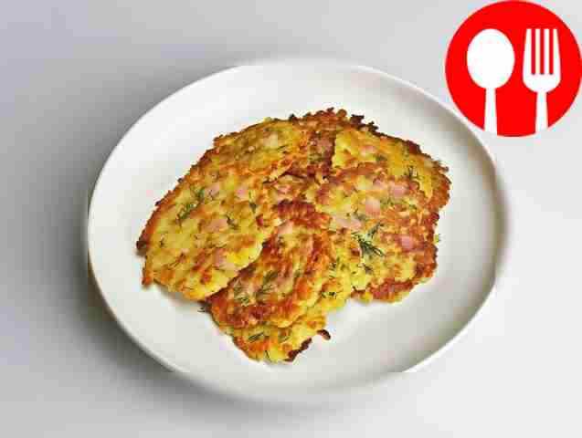 Быстрые драники с ветчиной Quick pancakes with ham