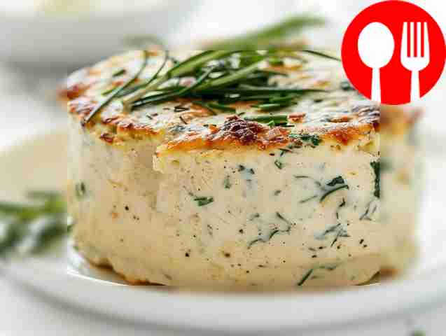 Airy chicken soufflé with spinach