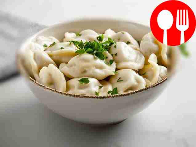 Homemade dumplings with pollock