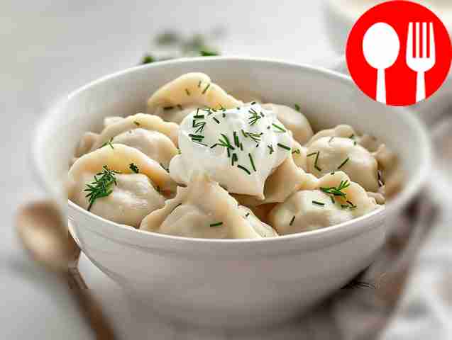Homemade dumplings stuffed with minced pork and spices
