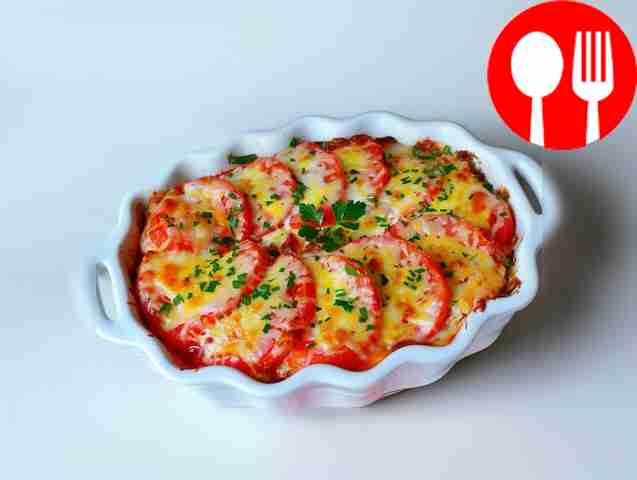 Casserole with chicken, eggplant and cheese