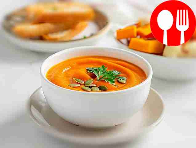 Light creamy chicken and pumpkin soup