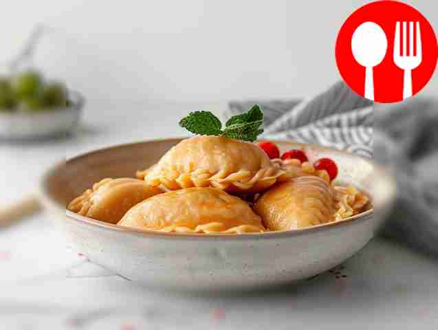 Summer dumplings with gooseberries