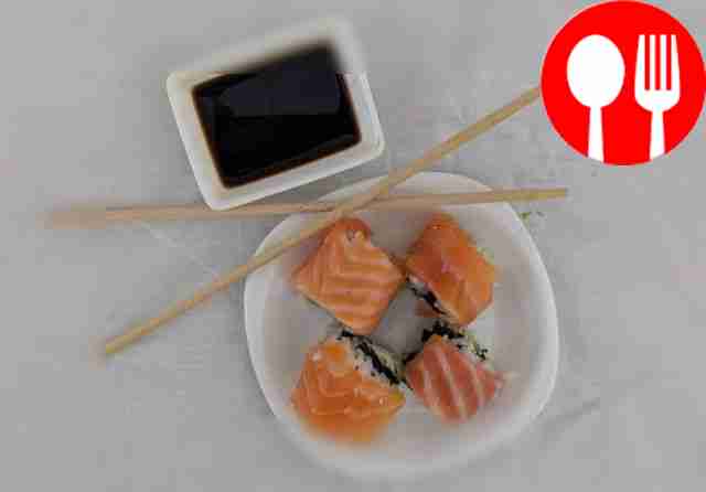 Homemade salmon and avocado rolls