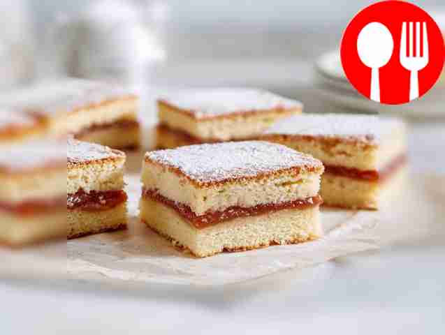 Airy water pie with apple jam