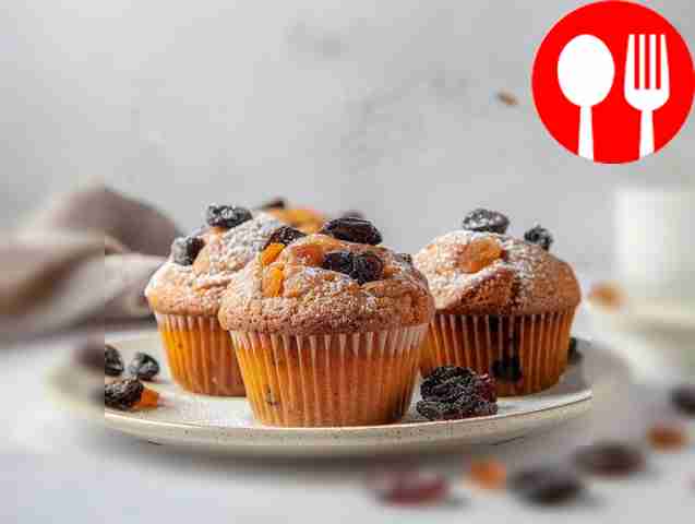 Delicate cupcakes on compote