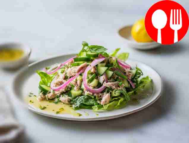 Diet tuna and cucumber salad