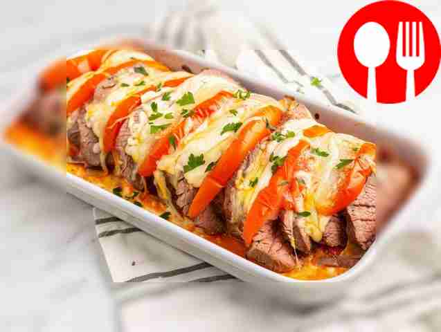Baked veal fillet with tomatoes