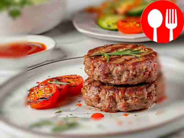 Grilled marbled beef cutlets