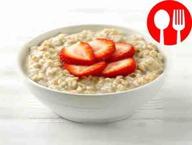 Milk oatmeal in a steamer