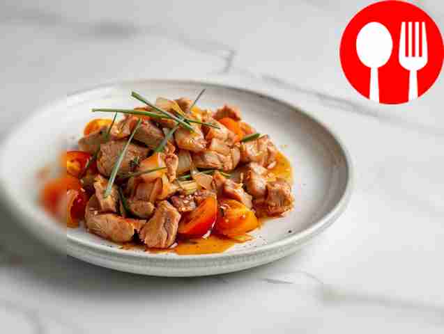 Pork in sauce with adjika