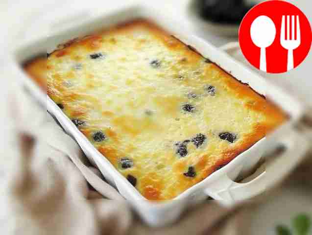 Dietary cottage cheese casserole with prunes