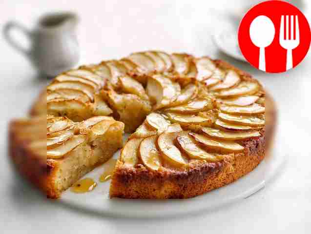 Dietary charlotte with juicy apples and sugar-free cottage cheese