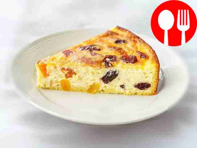 Легкая запеканка с творогом и курагой Light casserole with cottage cheese and dried apricots