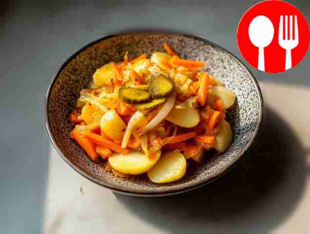 New potatoes with pickles