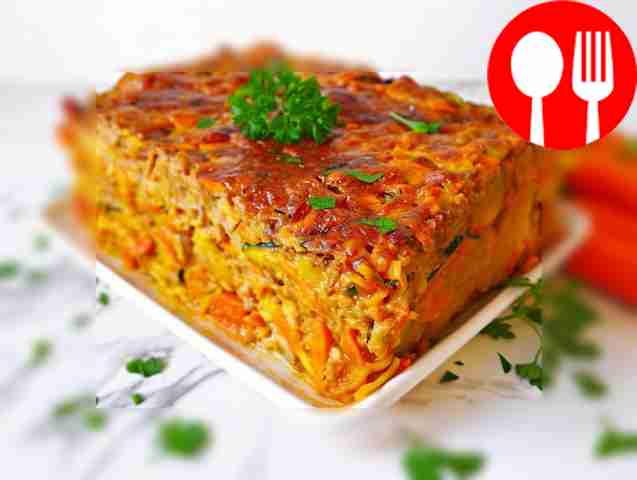 Liver casserole with grated zucchini and carrots