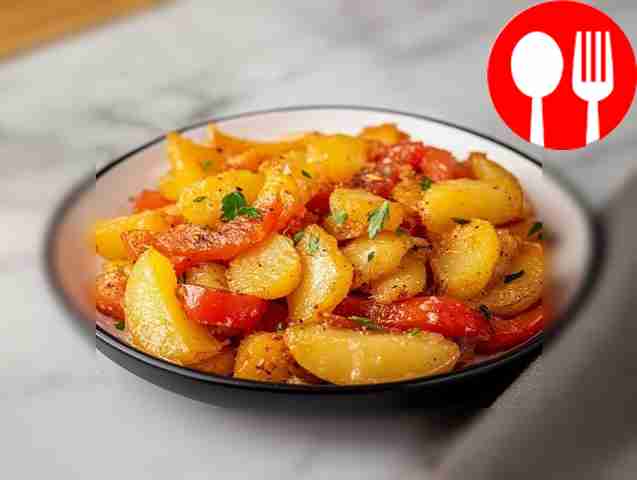 Жареная картошка с болгарским перцем Fried potatoes with bell pepper