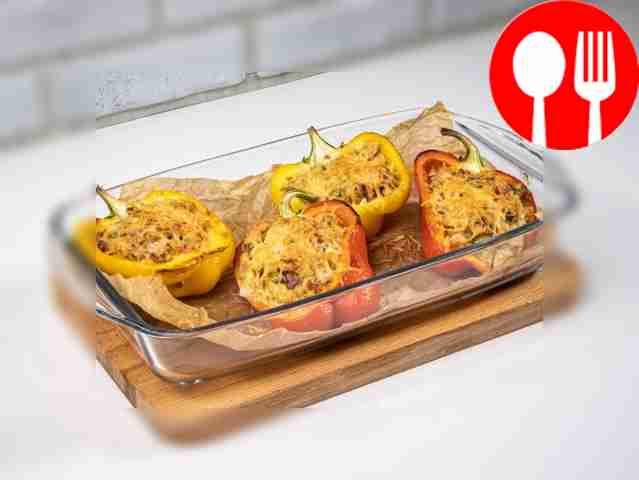 Stuffed peppers are ready.