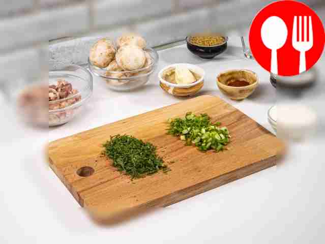 Chop green onions and dill.