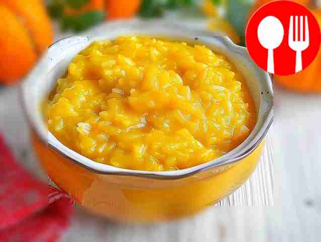 Milk pumpkin porridge
