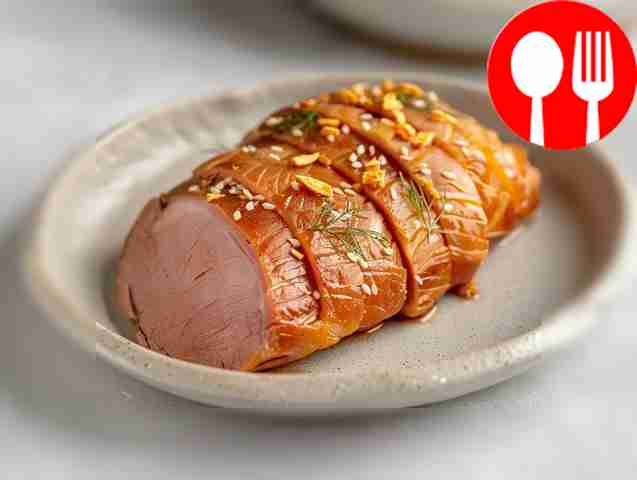 Spicy pork with garlic in the oven