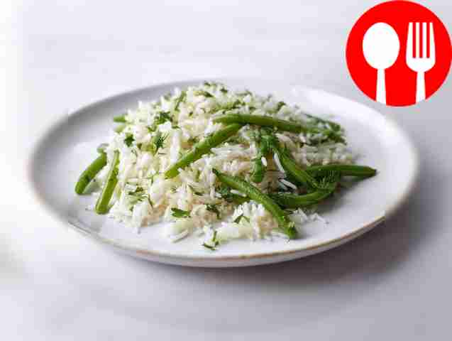 Рис со стручковой фасолью