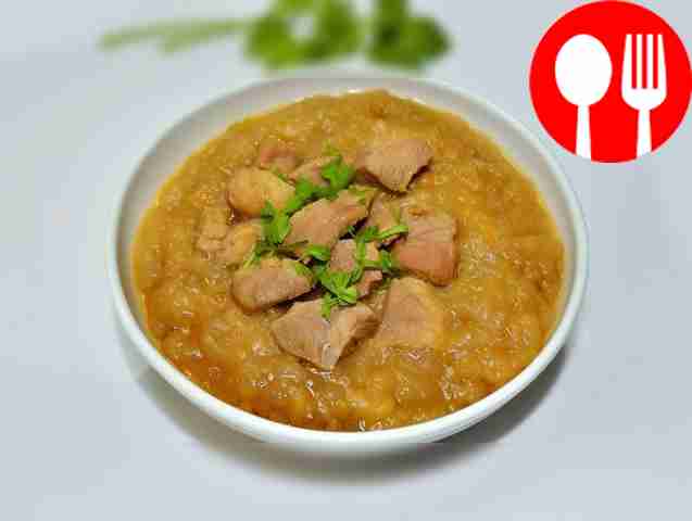 Быстрая гороховая каша с мясом