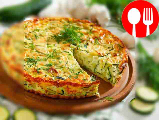 Original cottage cheese casserole with zucchini and garlic