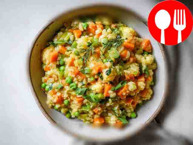 Spicy vegetable risotto with cauliflower