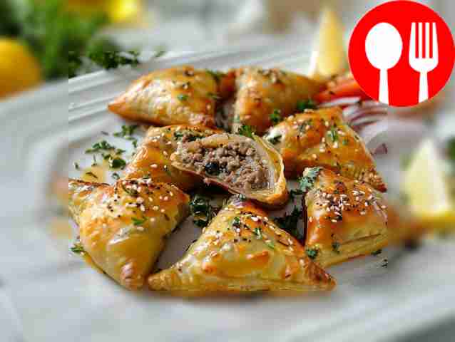 Lush samsa with lamb and onions