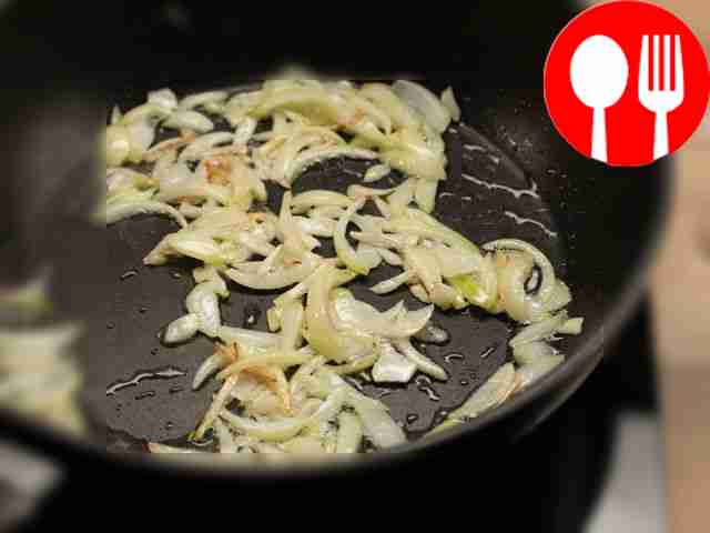 Prepare the filling: fry the onion in heated...