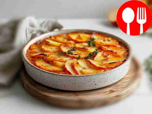Tender meat with apples