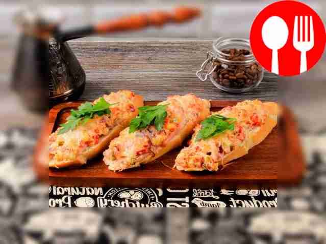 Decorate the finished bruschetta with herbs....