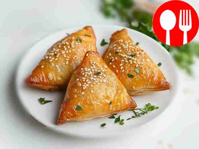 Juicy samsa with meat