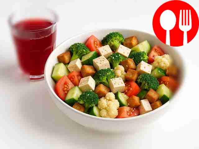 Витаминный вегетарианский салат с тофу