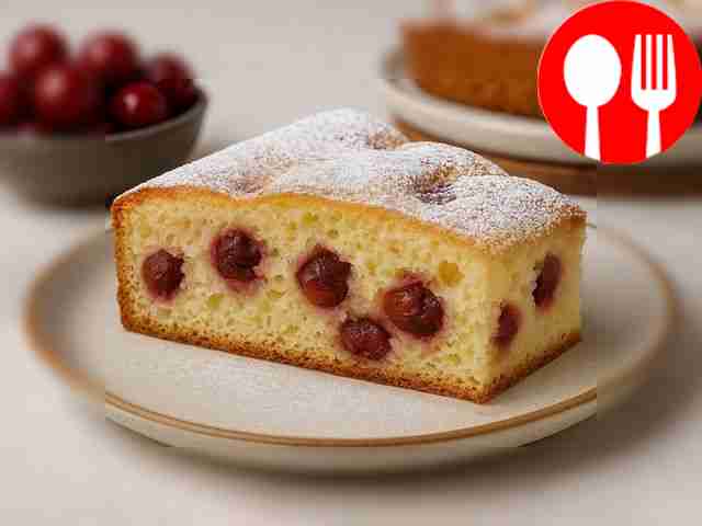 Воздушный пирог с черешней