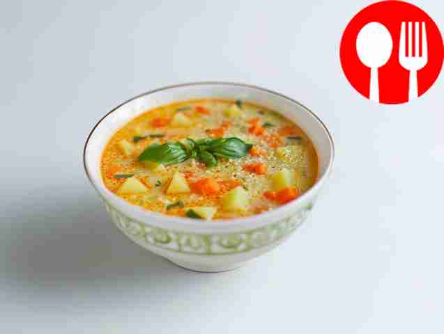 Simple potato soup with corn grits