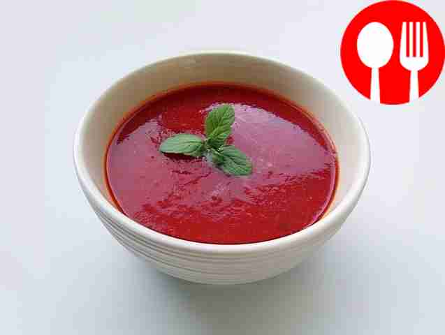 Sweet apple and plum soup